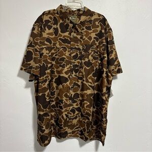 Drake Clothing Company Camo Outdoor Short Sleeve Button Down Shirt Men 3XL NWT